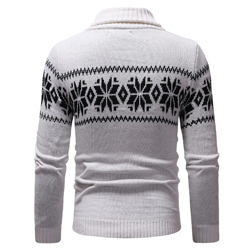 WENYUJH Mens Sweater Long Sleeve Slim Fit Knitted Pullover Casual Man V-Neck Christmas Pattern Autumn Winter Sweaters Hombre