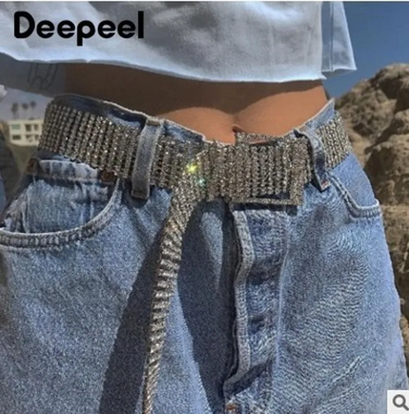 Ремень Стразы Deepeel Женский Модный Роскошный пояс в десять рядов индивидуальный