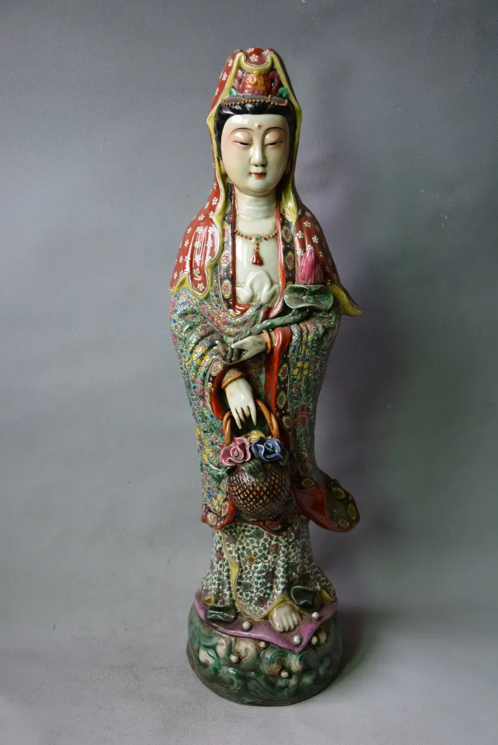 

Rare old China Qing Dynasty pastele porcelain statue,Oriental ladies, angels, Free shipping