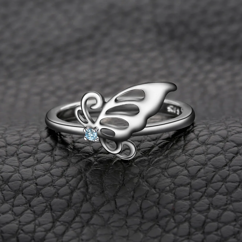 JewelryPalace бабочка создан светло голубой шпинели заявление кольцо 925 Silve для Для