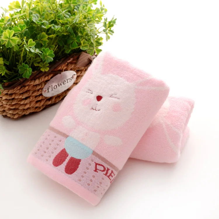 Pink 25X50cm 25X50 см, хлопок, детское банное полотенце с кроликом, впитывающее детское полотенце из микрофибры, детское банное полотенце, детское пляжное полотенце - Цвет: Pink 25X50cm