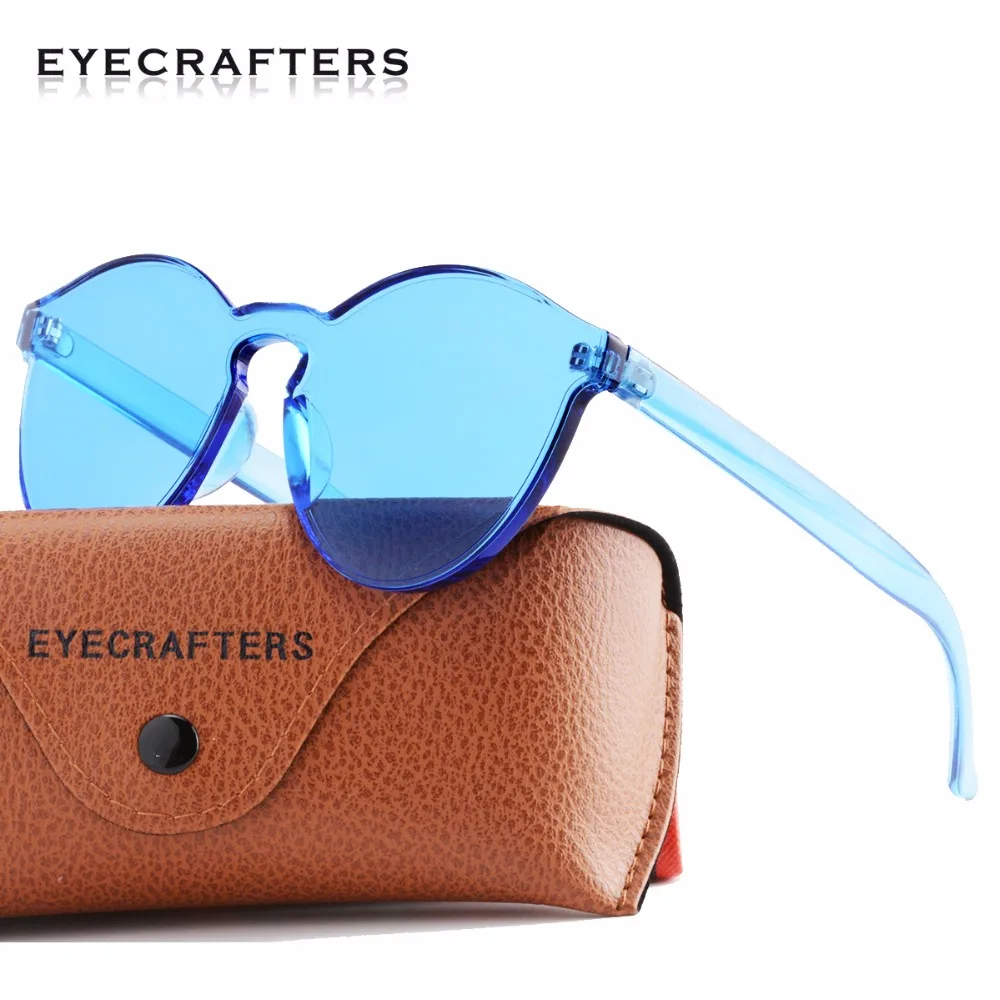 

Candy Color UV400 Fashion Round Womens Sunglasses Cat Eye Shades Brand Designer Transparent See through Lens Sun glasses Eyewear