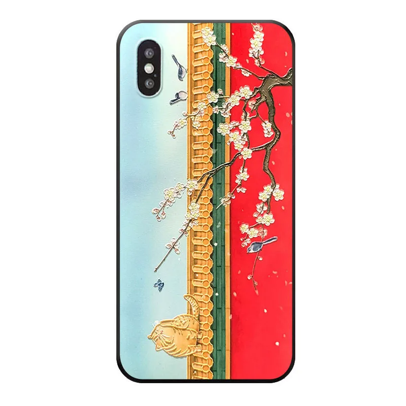 Китайский стиль Дворцовая стена ленивый кот телефонные чехлы для mate 10pro Honor Play huawei