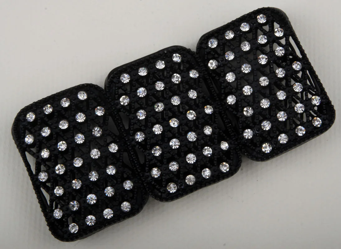 Черный стрейч браслет W Кристалл Ювелирные изделия Подарки для женщин D18 оптовая