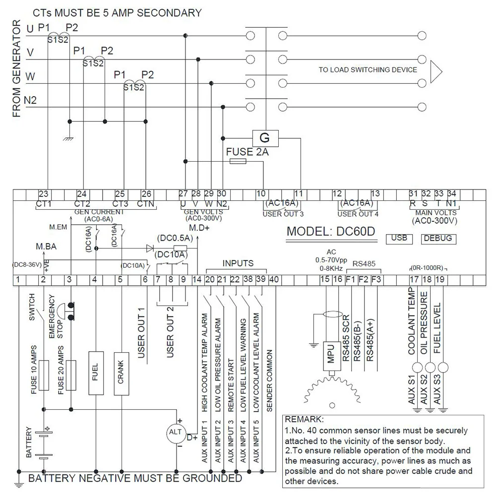 DC60D/DC62D контроллер генераторной установки для мониторинга параметров дизельной/бензиновой/газовой генераторной установки с 4," ЖК-экраном