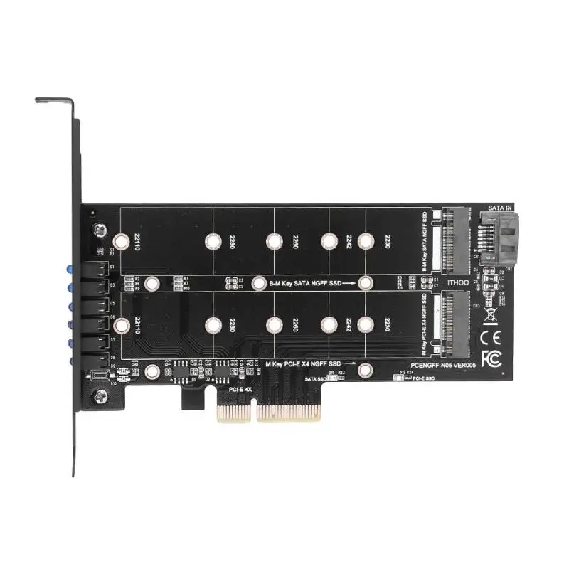M.2 NVMe SSD NGFF к PCIE3.0 X4 4X адаптер M ключ B двойной интерфейс карта M2 переходная 12 В + 3