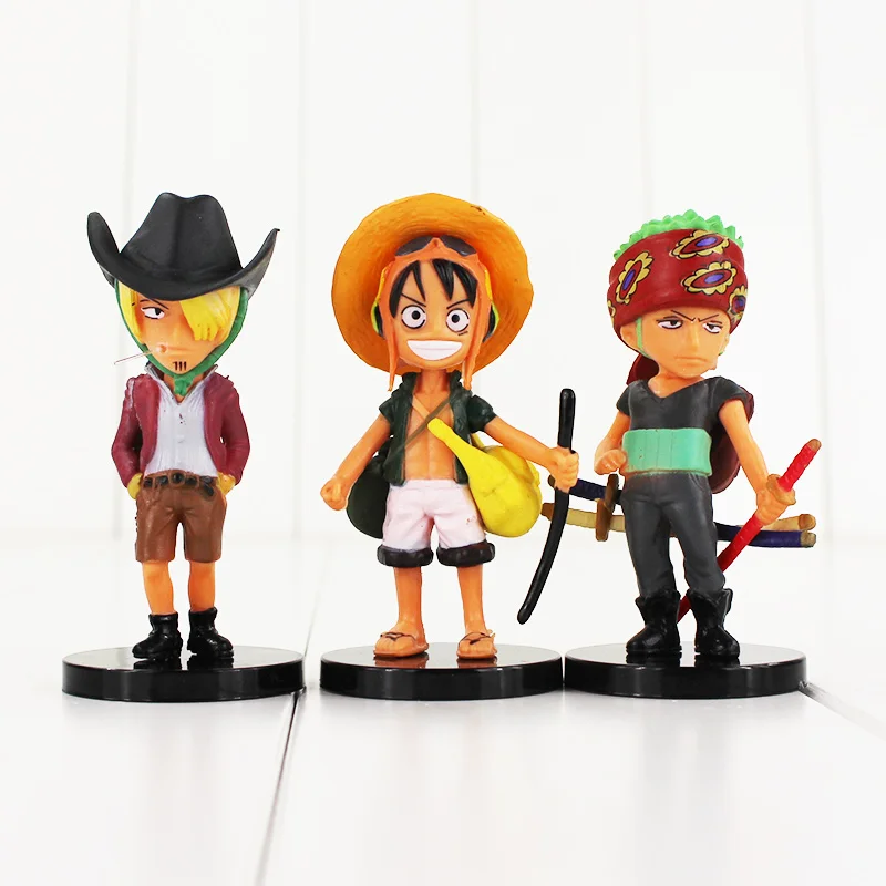 Экшн фигурки Luffy Chopper Law 6 шт./лот окрашенные Doflamingo Sanji Smoker Doll ПВХ ACGN игрушечные