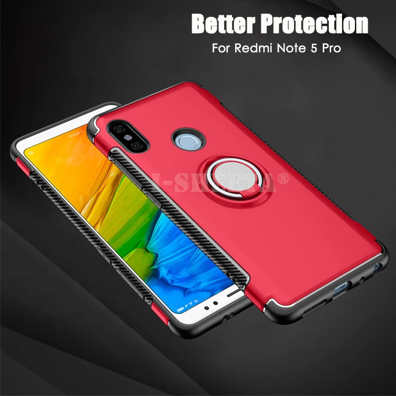 Ударопрочный чехол для Xiaomi Redmi Note 7 5 6 Pro автомобильный держатель подставка на 360