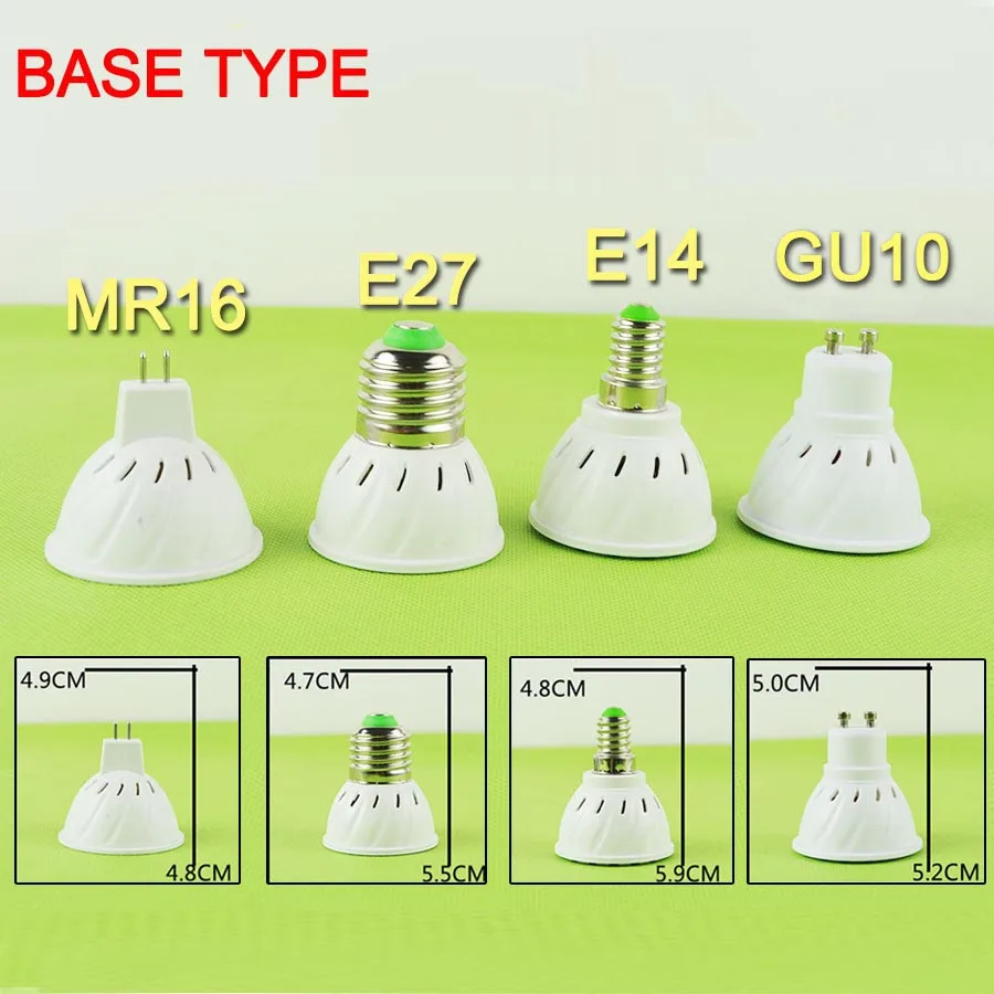 MR16 E14 E27 GU10 5 Вт 6 8 Светодиодный точечный светильник AC 110V/220V белый/теплый