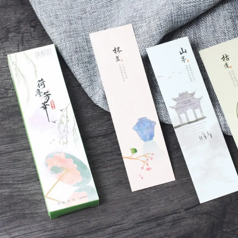 30 шт./кор. винтажная декорация бумага лотоса закладки держатель для книг карты