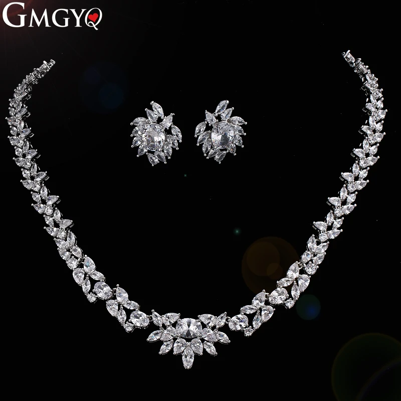 

GMGYQ Роскошная искусственная кожа, кубический циркон, ручная работа, свадебный набор для невесты, подарки для элегантных женщин
