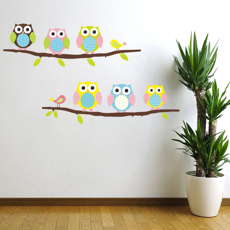 Наклейки на стену в виде совы цветка дерева бабочки 44 х70 см|wall stickers children|wall stickerbaby