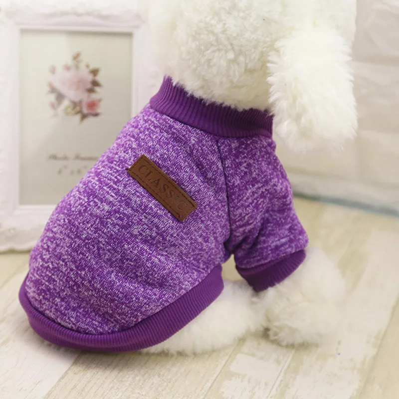 8 Color Small Pet Cat Dog Puppy Classic Sweater Fleece Sweater Clothes Warm Jacket coat winter outwearing apparel drop ship