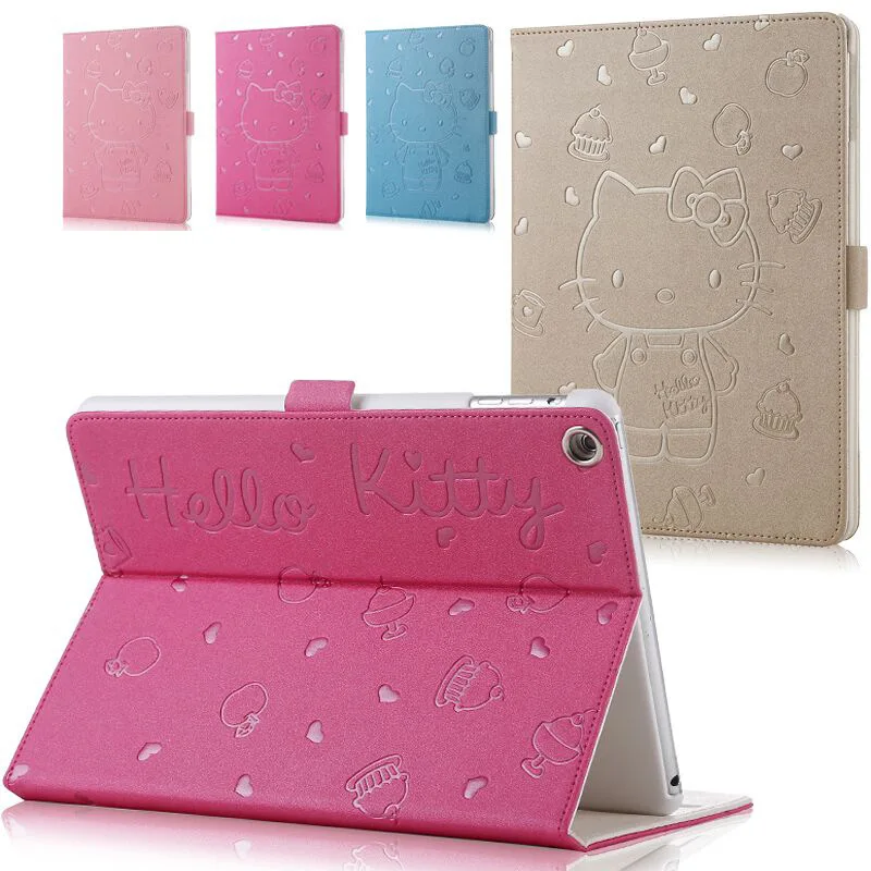 Горячая Распродажа популярная новая мода hello kitty Флип Стенд кожаный чехол для ipad