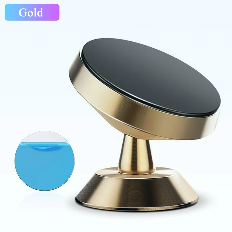 Gold Магнитный автомобильный держатель для телефона приборная панель Держатель из алюминиевого сплава для телефона в автомобиле крепление gps Магнитная подставка мобильный сотовый смартфон voiture - Цвет: Gold