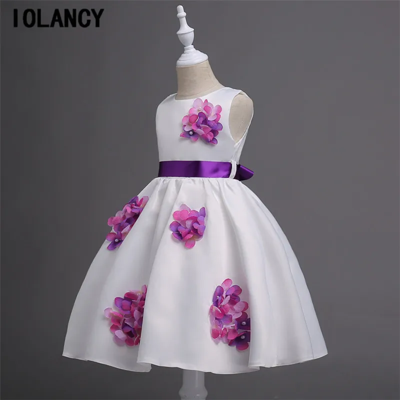 Flower Girl Dresses Appliques Kids Prom Wedding Dress Ball Gown Pageant Vestidos De Comunion for 3-16 Years GDR316 | Детская одежда и