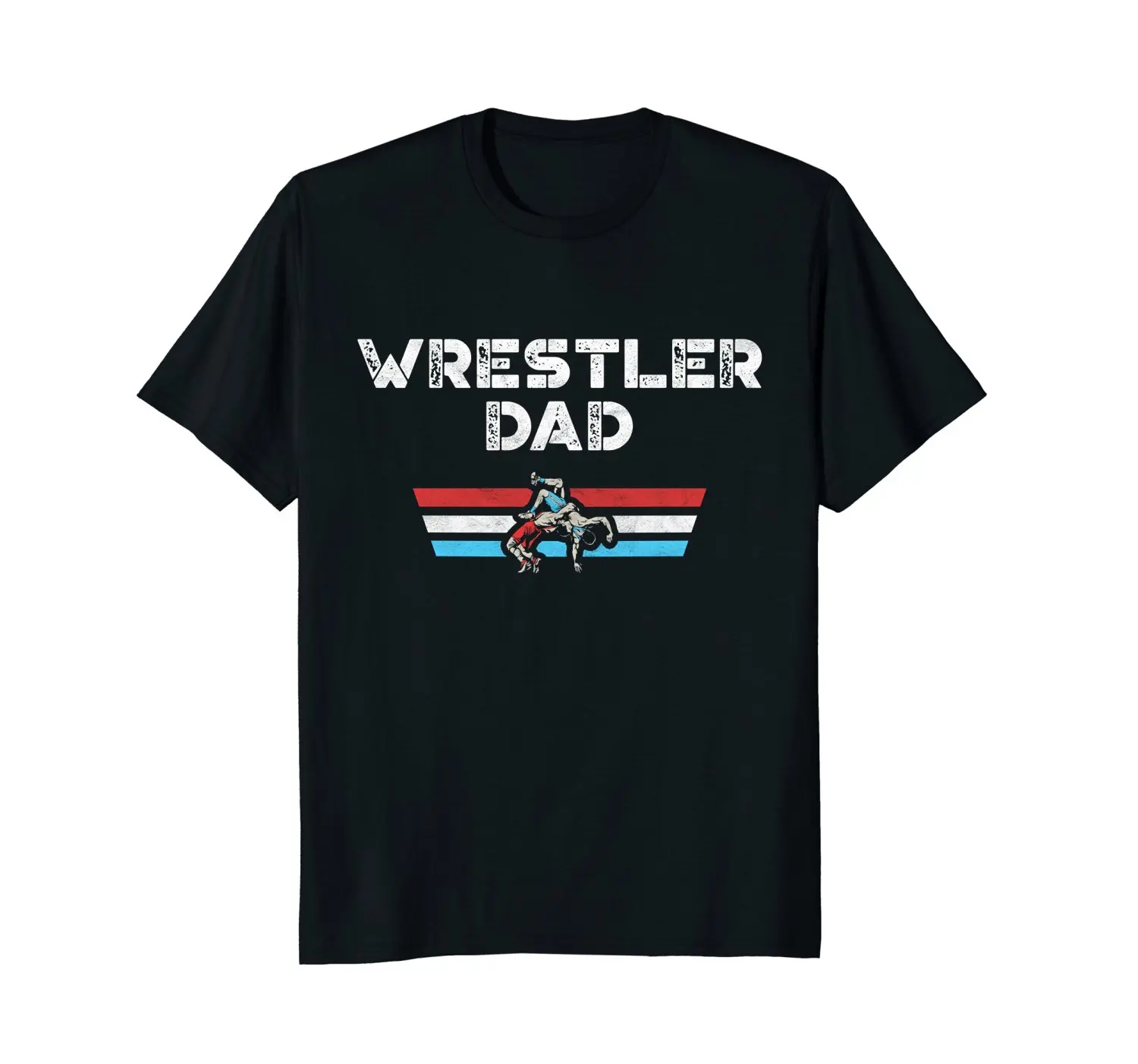 

Fashion Design Free Shipping Wrestler Dad - Vintage Distressed Wrestling Fan T-Shirt Print Round Neck Man