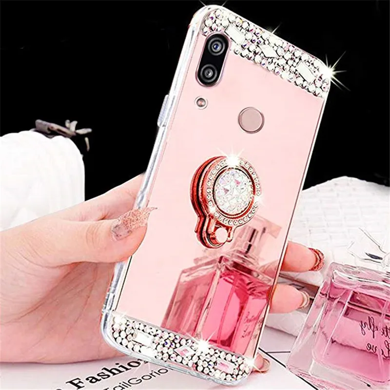 Чехол для телефона с зеркальным кольцом Huawei Y6 2018 Y7 prime Y9 2019 honor 20 8 9 10 i lite 6A p20 p30 pro p9 Y5