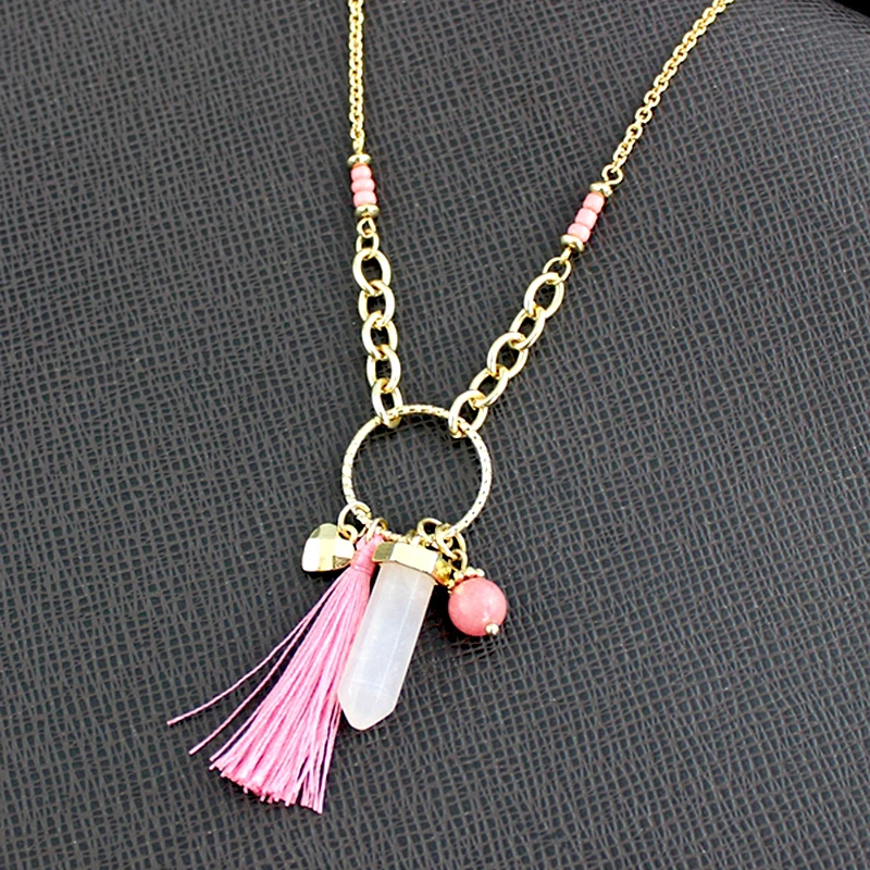 TOUCHEART холодное длинное ожерелье женское Розовое и подвески Love Boho Jewelry бижутерия