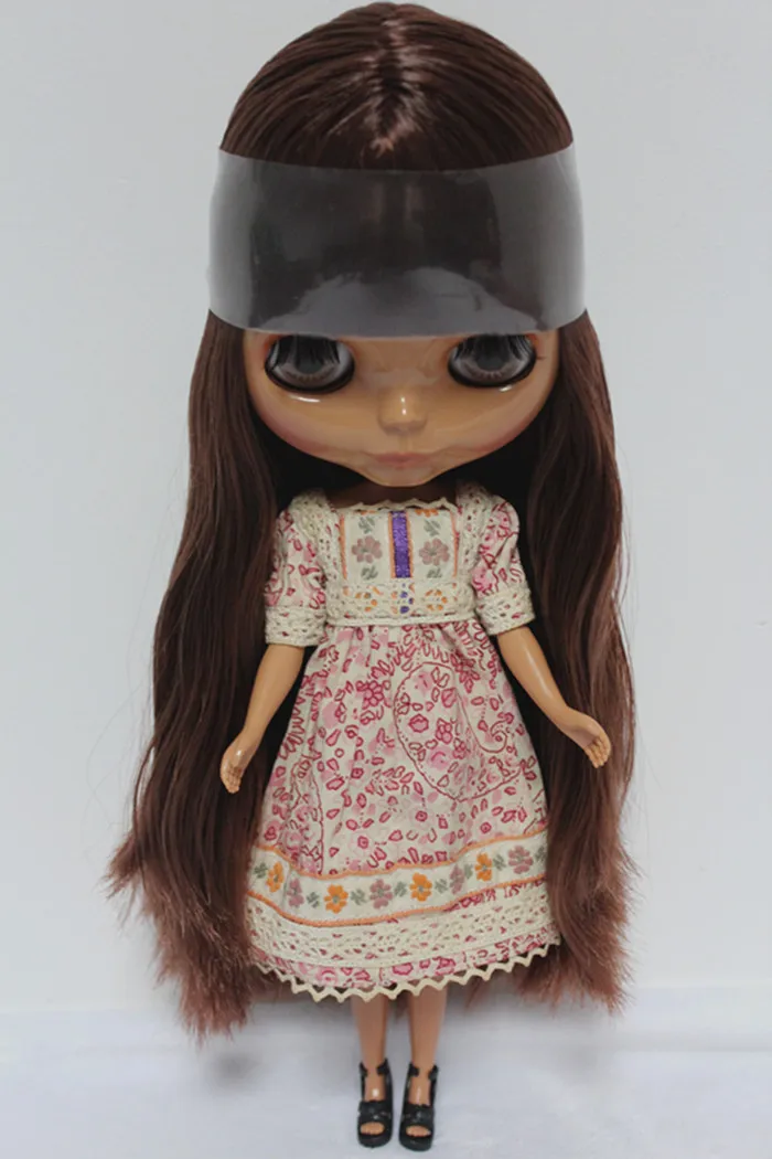 Кукла Blygirl Blyth коричневая и красная челка голая кукла 071BL284 обычное тело 7 суставов