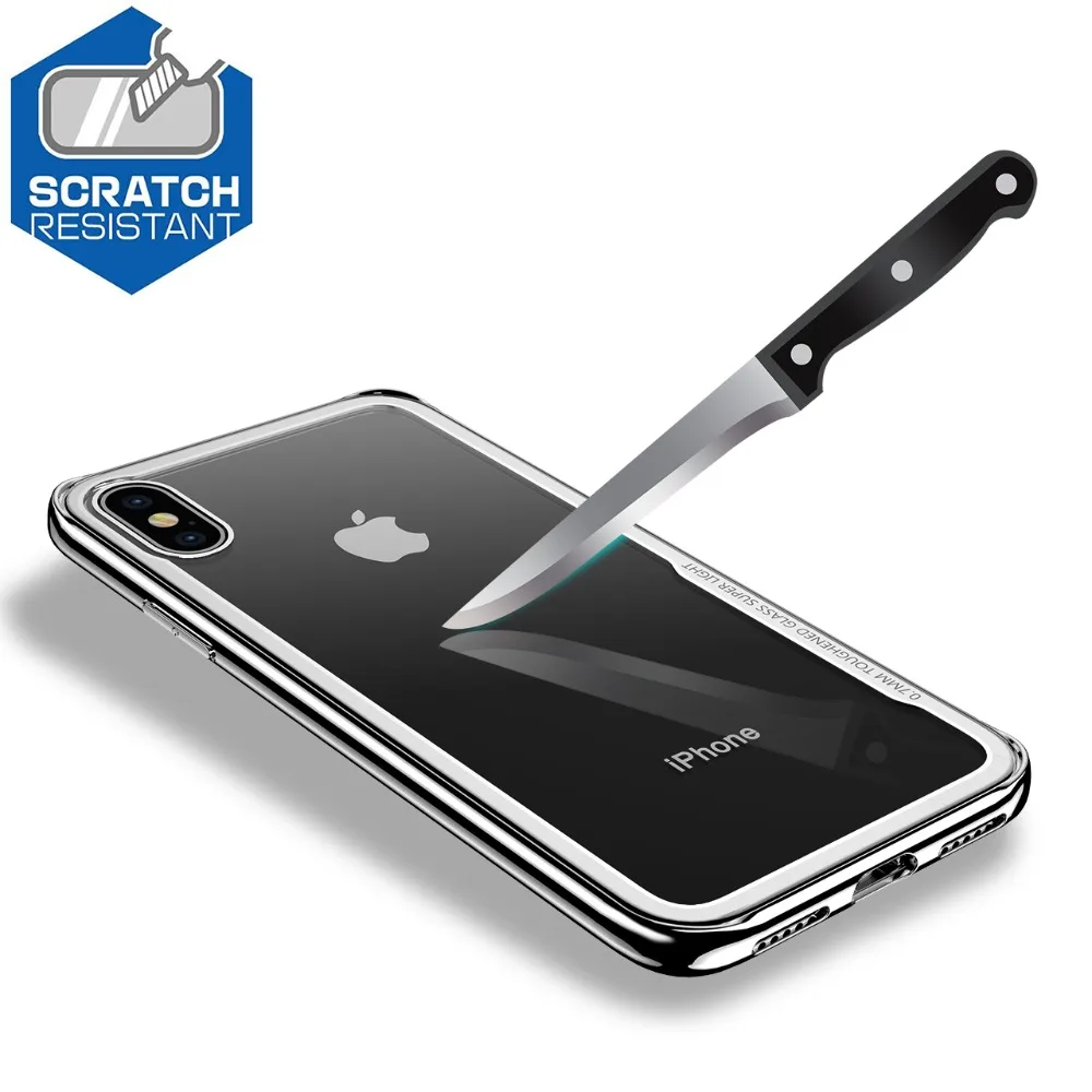 Чехол из закаленного стекла для iPhone X, XR, XS, Max, чехол, Роскошная золотая рамка, защита от царапин, противоударный чехол для iPhone 8, 7, 6, 6s Plus, 11 Pro