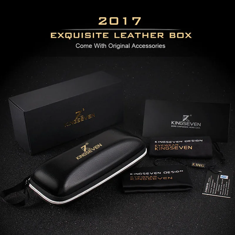 Мужские солнцезащ. Очки ночного видения KINGSEVEN черно-серые солнцезащитные очки с