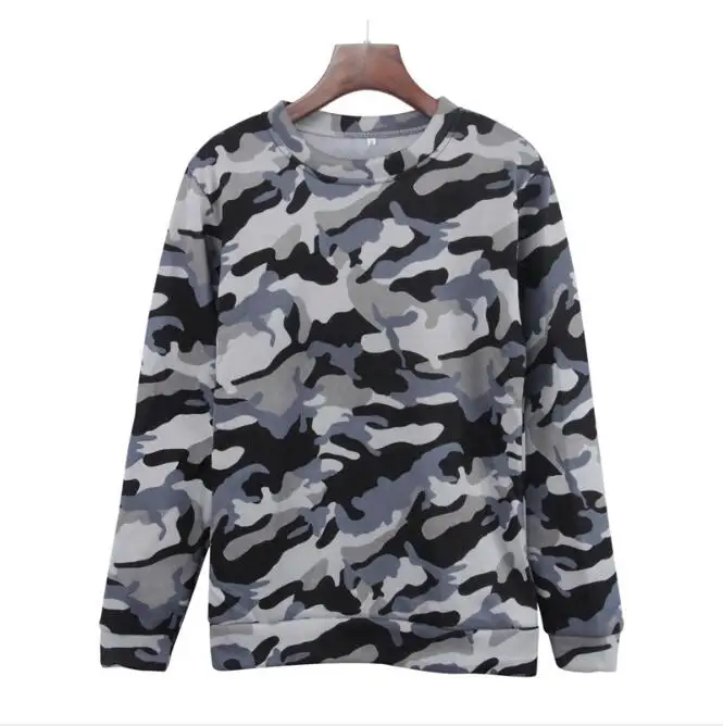 

Women Casual Plus Velvet Hoodies For Autumn 2019 Fashion Camouflage Print O-Neck Long Sleeve Tops Female Autumn Cotton Clothing