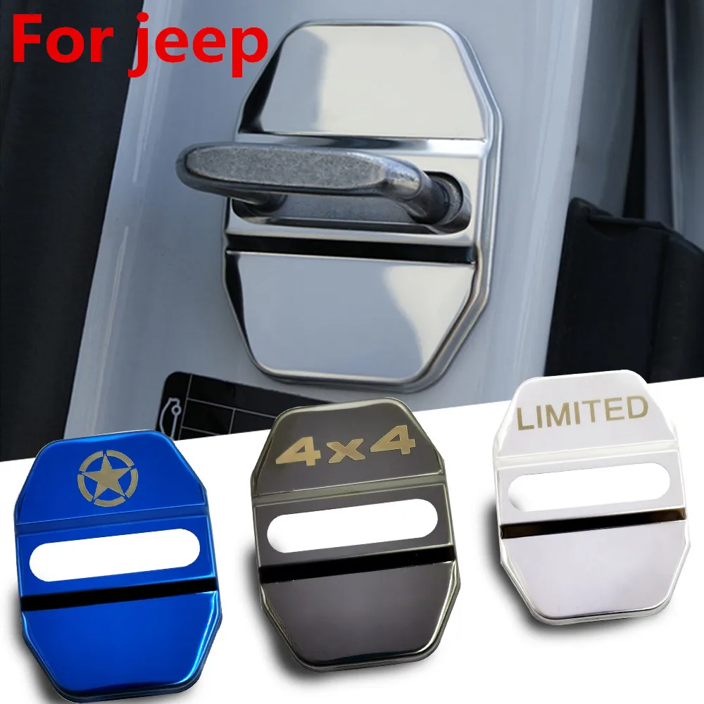 FLYJ 4 шт. защитный чехол для замка двери автомобиля Jeep Renegade Compass Patriot Cherokee Wrangler Grand