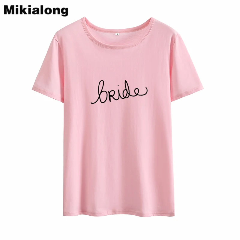 

Mikialong Bride Printed Tshirt Women Summer 2018 Tee Shirt Femme Cotton White T Shirt Women Basic Camisetas Mujer Tops