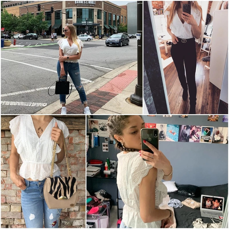 JaMerry Causal white embroidery lace hollow out blouse shirt women Ruffles woman blouse top Female elastic waist cotton tops