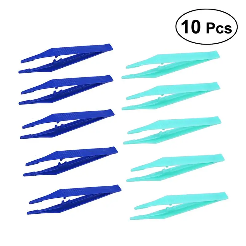 

10/20pcs Plastic Tweezers Medical Beads Small Disposable Tweezers Tools Forceps for Crafts DIY Jewelry Making (Random Color)