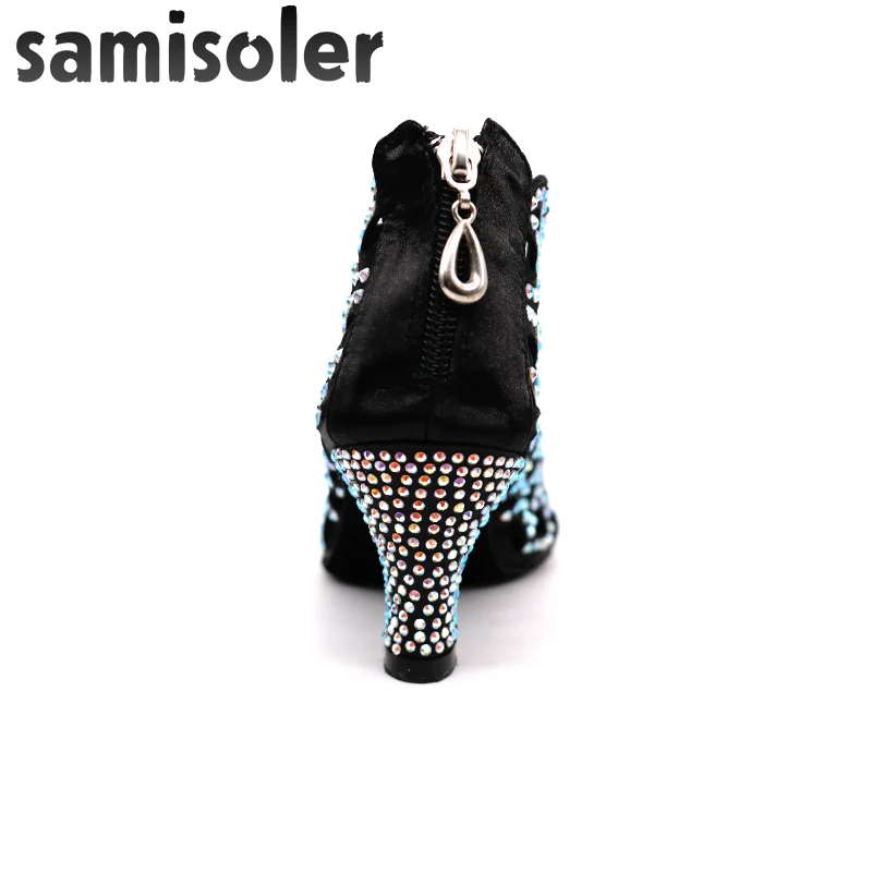 Танцевальные туфли Samisoler танцевальные на высоком каблуке со стразами для