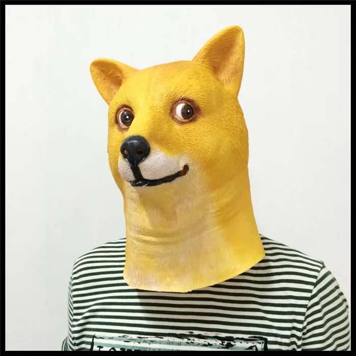 Бесплатная доставка страшная маска Doge Crazy Dog Забавные Маски Хэллоуин косплей