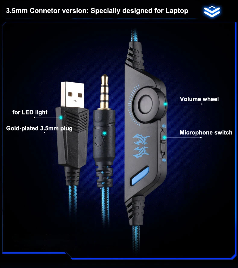 Kotion Each G2000 G4000 G9000 стерео игровая гарнитура глубокий бас компьютерные игровые наушники с микрофоном светодиодный светильник для компьютера ПК