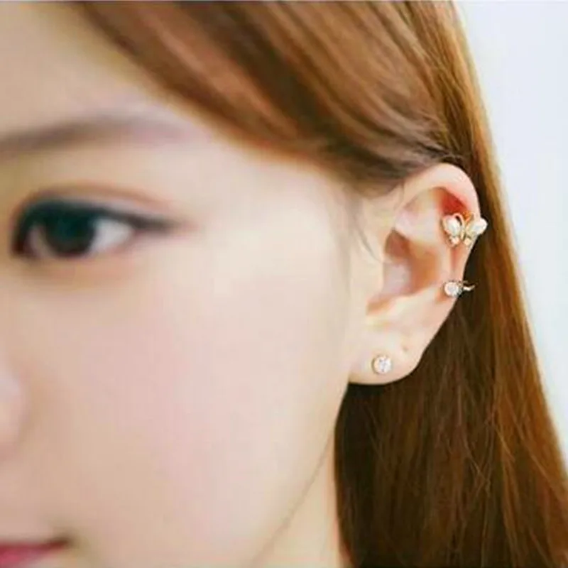 Лидер продаж Модные туфли в стиле ретро с украшением виде кристаллов ухо клип лук