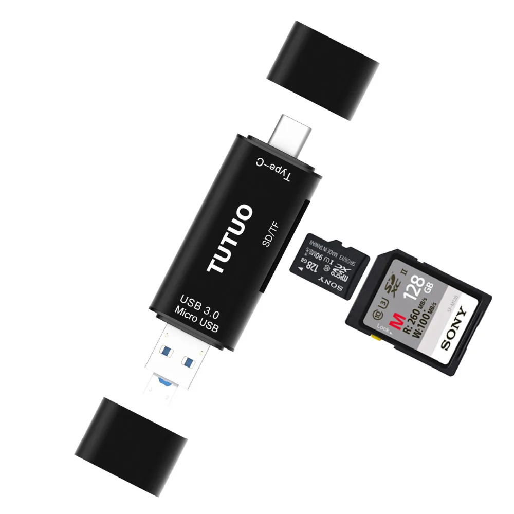 TUTUO устройство для чтения карт памяти USB 3 0 универсальные типы в 1 с C A и Micro OTG