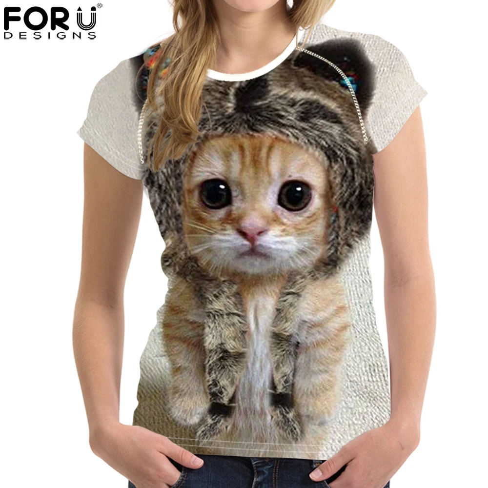 

FORUDESIGNS T-shirt Women Summer Cute Cay T-shirts Girl T Shirts Fashion Funny Printed harajuku Tshirt Casual Women T-Shirt 2019