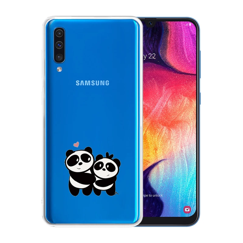 Мультфильм силиконовый чехол для телефона samsung Galaxy A50 симпатичные панды Коке