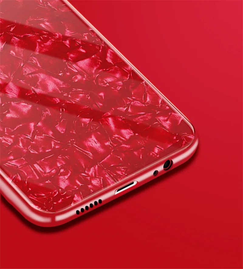 ДЛЯ vivo Y83 закаленное Стекло Футляр обычный блеск раковины Зерна Чехол для Гладкая
