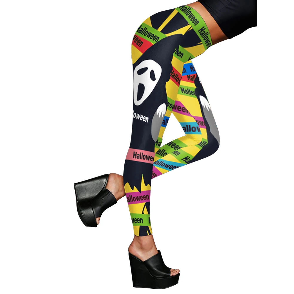 Женский костюм на Хэллоуин леггинсы с забавным 3d принтом Призрака и дьявола