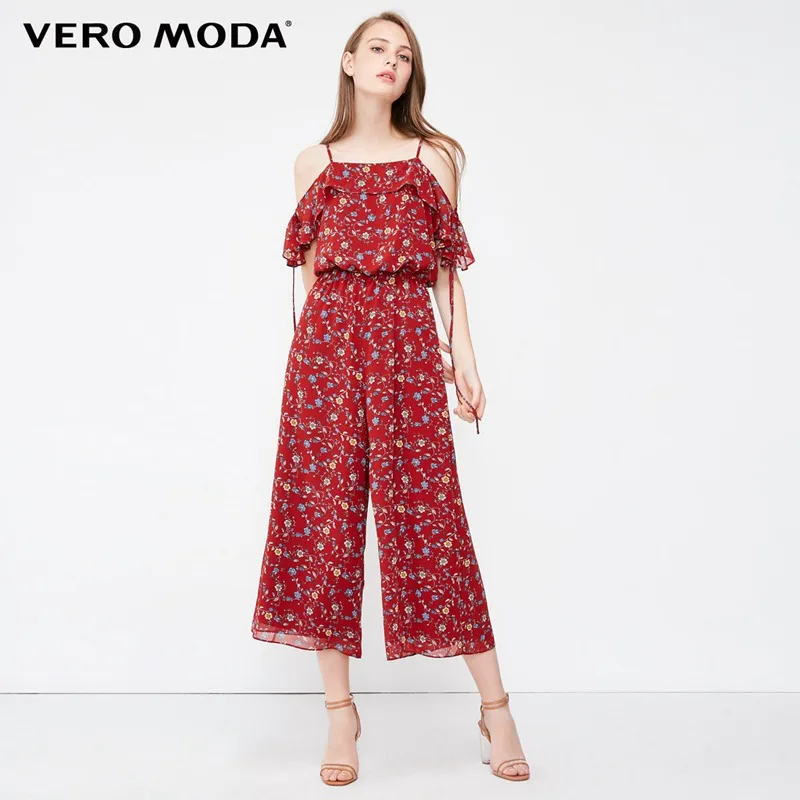Rosewood Vero Moda женский комбинезон с открытыми плечами и широкими штанинами | 31839X502 - Цвет: Rosewood