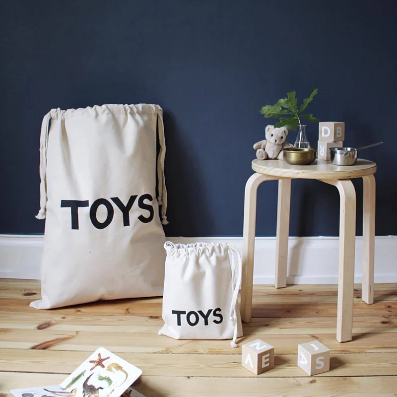 Toy Storage Bag Super Large Organizer Laundry Basket Washing Dirty Clothes Horse 68*48cm Canvas Beam Bin Save | Дом и сад