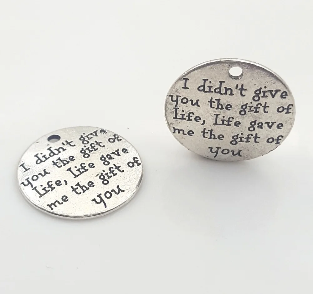 20 шт./лот 25 мм древняя надпись Я не дал вам подарок жизни жизнь мне от вас подвеска