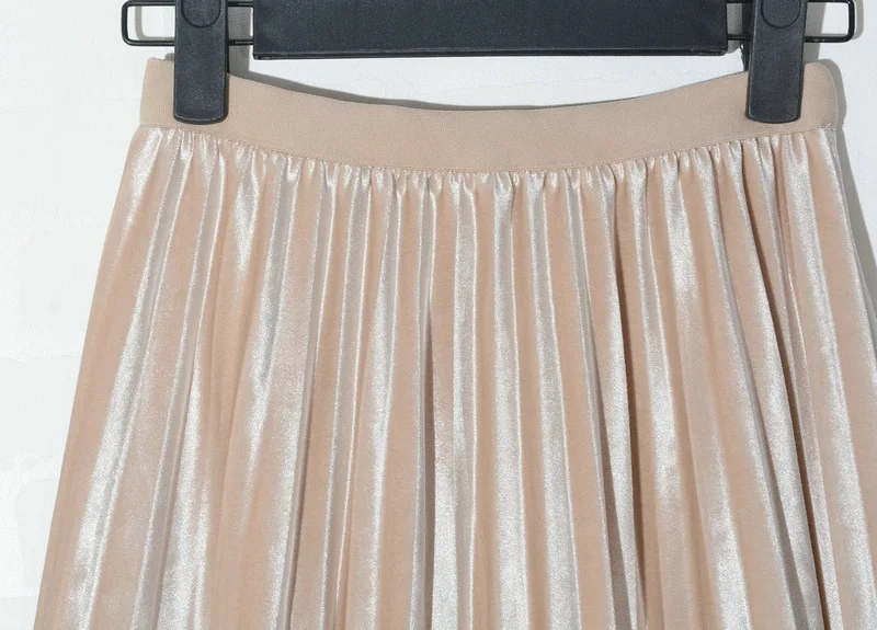 OHRYIYIE/женские юбки из тюля, винтажная длинная бархатная юбка, Женская плиссированная юбка с высокой талией, женские Лоскутные макси юбки WS218