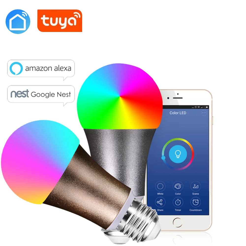 2019 Magic RGBW Smart WIFI LED Light Bulb switch Home Color Adjustment Lamp Compatible tuya app | Обустройство дома
