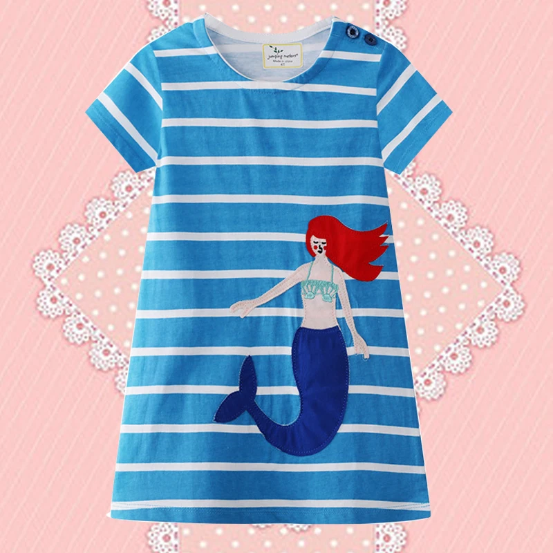 Baby Girls Dress 2019 Summer Cartoon Striped Princess Costume Party Vestidos Kids Dresses for Children Clothing | Детская одежда и