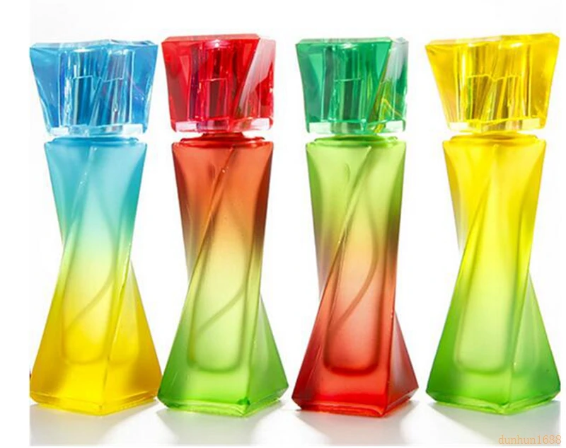 

Новая витая стеклянная бутылка 15 мл, квадратная крышка, цветная фотобутылка с распылителем #234