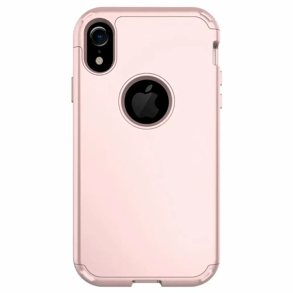 Rose Gold 3 в 1 Гибридный противоударный полный корпус военный защитный чехол для iPhone X XS XR XS Max Прочный чехол для iPhone 7 7Plus - Цвет: Rose Gold