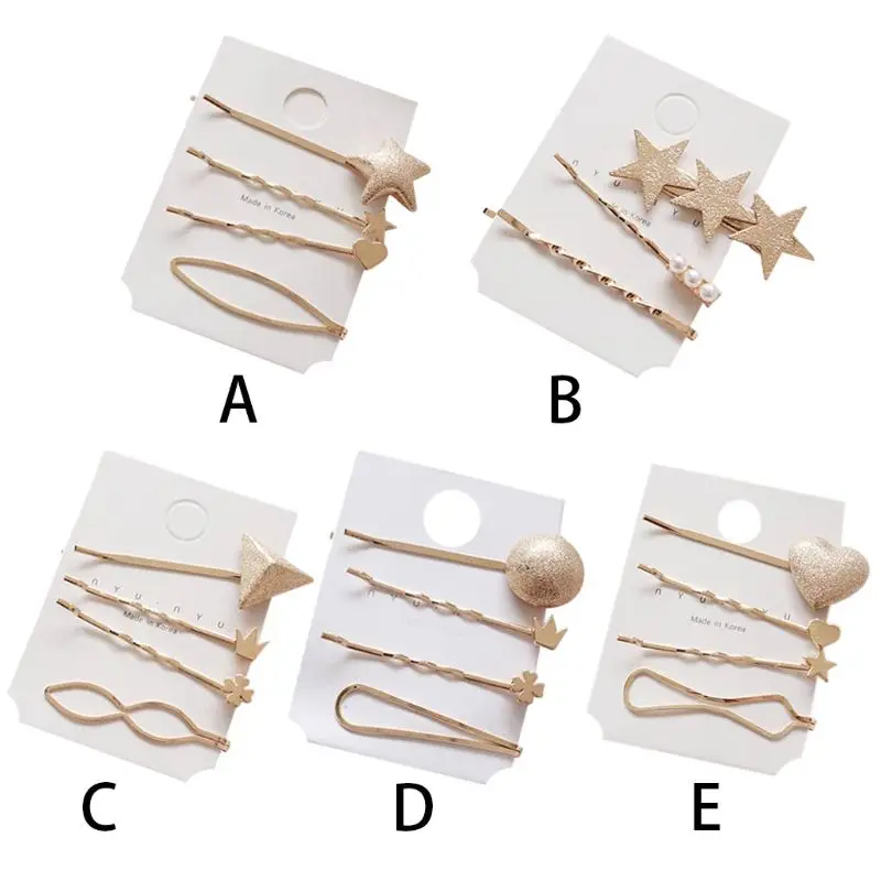 1 комплект женские корейские Винтажные заколки для волос с блестящими
