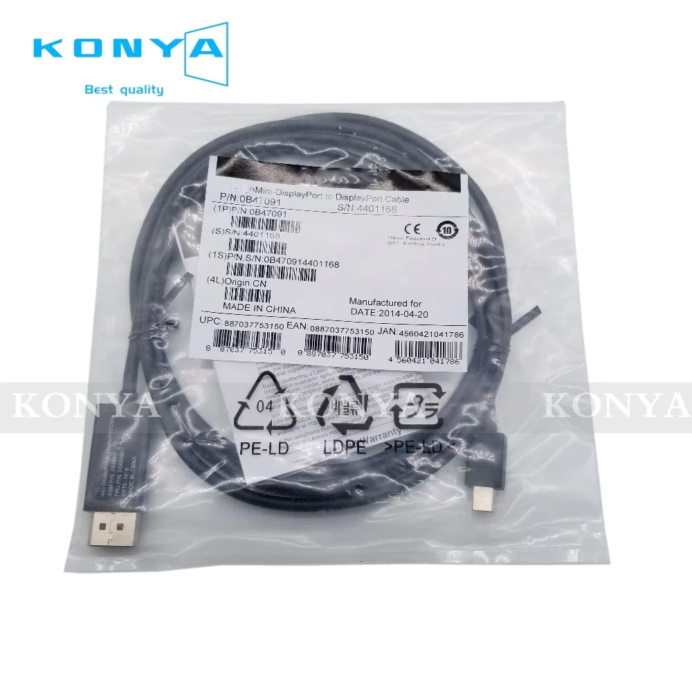 Новый оригинальный кабель для Lenovo Mini-DisplayPort к DisplayPort 2 м Mini D-port К DP 03X6596 |